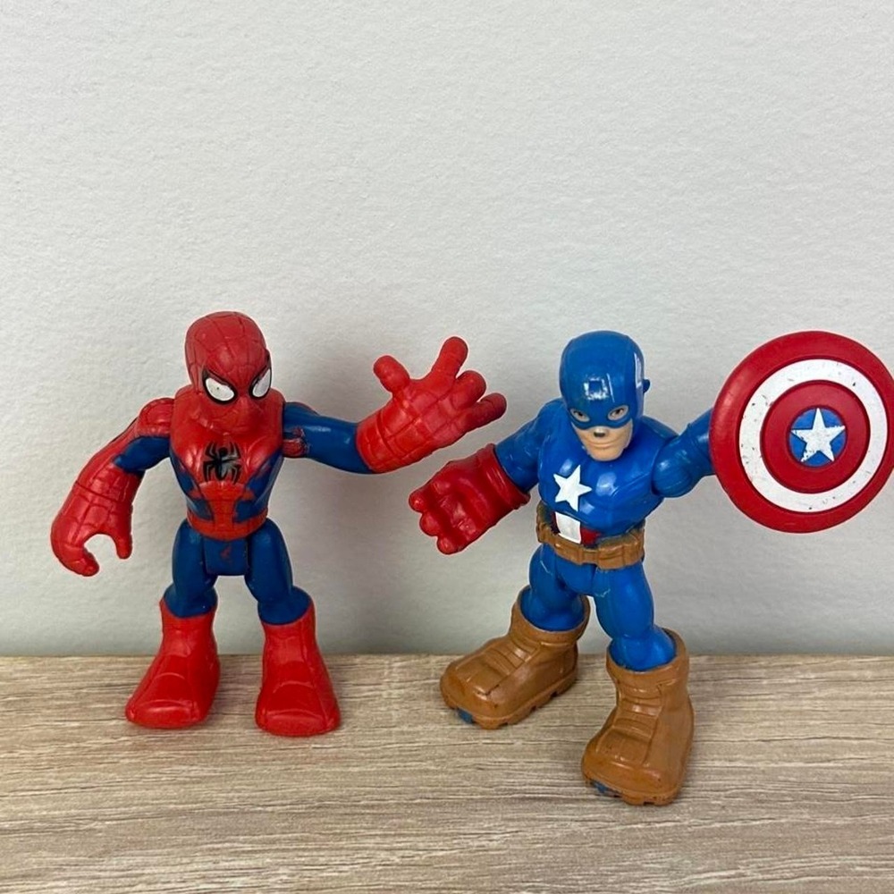 Marvel Spider-Man & Captain America Action Figures 2016 Set of 2 Super Hero Toys